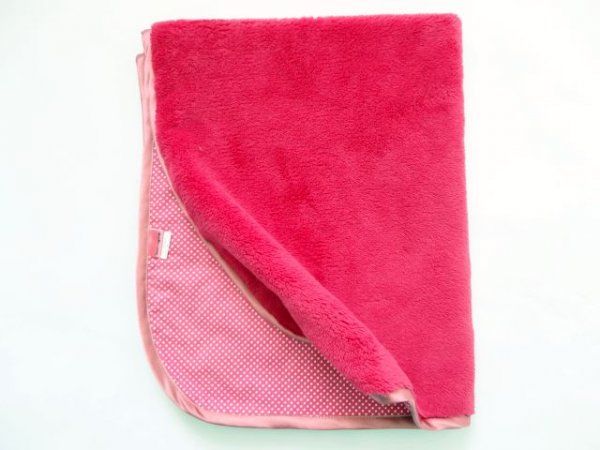 Oboustranná deka 70x90 cm - malinová/ růžová mikropuntík MeeMee