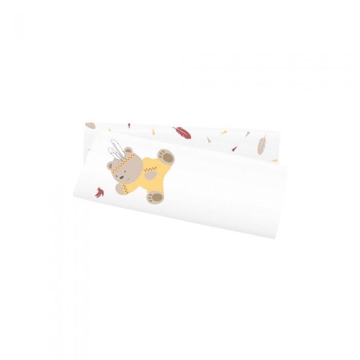Bavlněné tetra plenky s potiskem 2ks v balení - medvídek indián, pírka AlberoMio