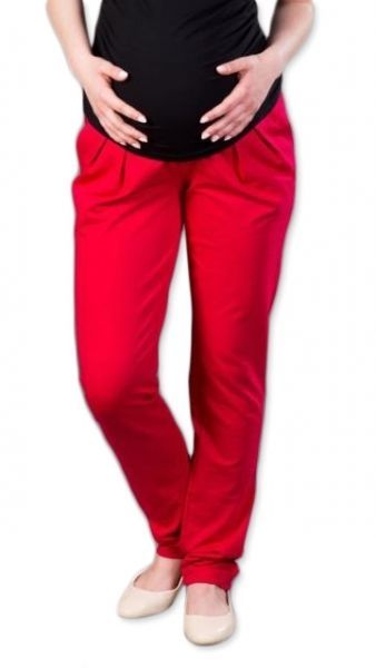Těhotenské kalhoty/tepláky Gregx, Awan s kapsami - červené XL