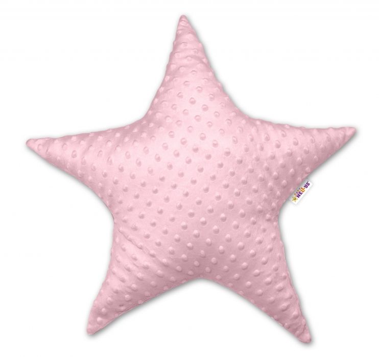 Baby Nellys Dětský dekorační polštář, Hvězdička - minky růžová New Baby
