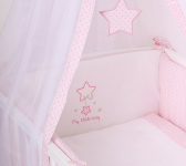 Povlečení do postýlky LittleUp Lux My Little Baby Pink - 3 díly