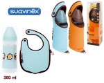 Suavinex Motion láhev + termobryndáček 280ml oranžová/hnědá