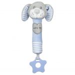 Dětská pískací plyšová hračka s kousátkem Baby Mix pes modrý