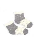 WOLA Ponožky kojenecké bavlněné se vzorem holka White Grey 12-15 měs.