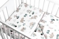 Baby Nellys 2-dílné bavlněné povlečení, Baby Safari, bílá s potiskem, vel.120x90 cm