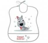 Canpol babies Plastový bryndák s kapsičkou Cute Animals - Pejsek