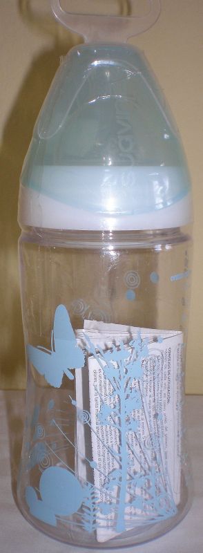 Kojenecká láhev SUAVINEX 260 ml silikon 0% BPA modrá motýlci
