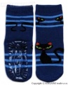 Froté ponožky s ABS (protiskluzová úprava) - Kočka tm. modrá - vel.27-30