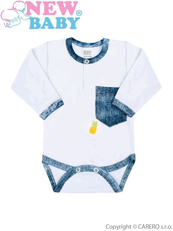 Kojenecké body New Baby Dark Jeansbaby s bílou vel.74