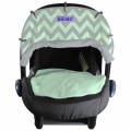 Dooky clona Reversible Mint/Grey Chevron