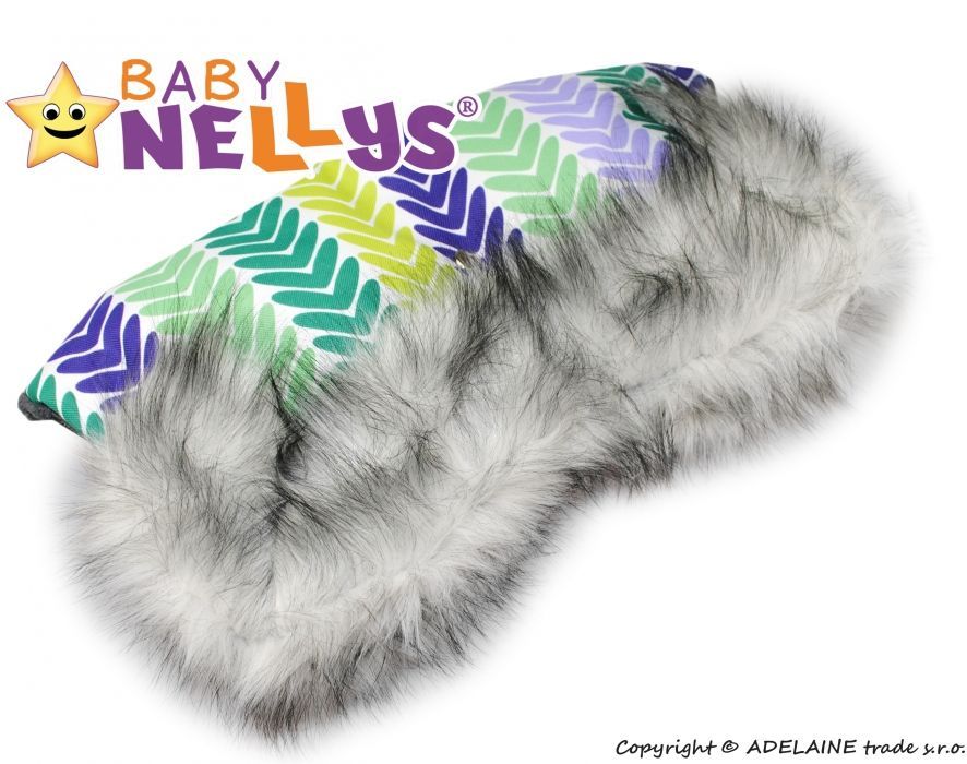 Rukávník ke kočárku s kožešinkou flees LUX - Barevné lístky Baby Nellys ®